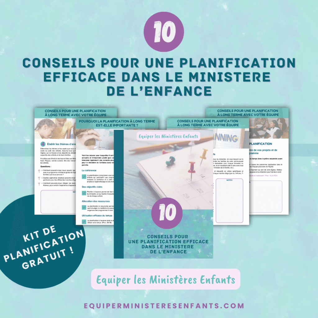 Maquette avec images - manuel "10 Conseils pour une Planification Annuelle Efficace dans le Ministère de l'Enfance"