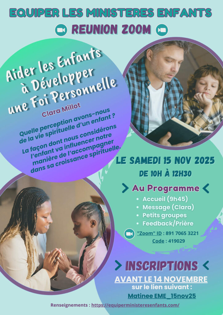 Rencontre EME - visio-conférence le 15 novembre 2025 - Thème : "Aider les enfants à développer une foi personnelle"