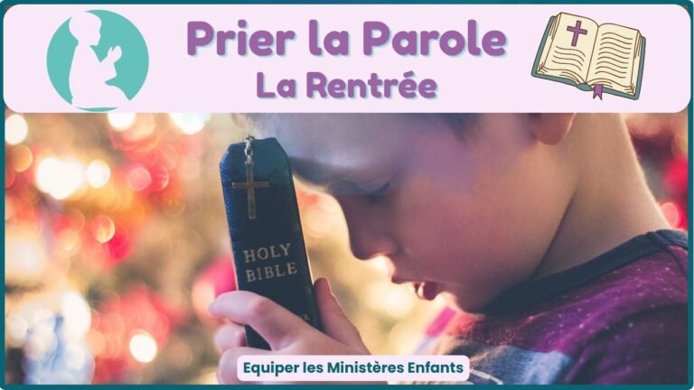 Boy holding Bible and praying