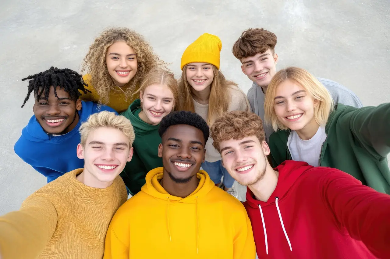 groupe d'amis adolescents