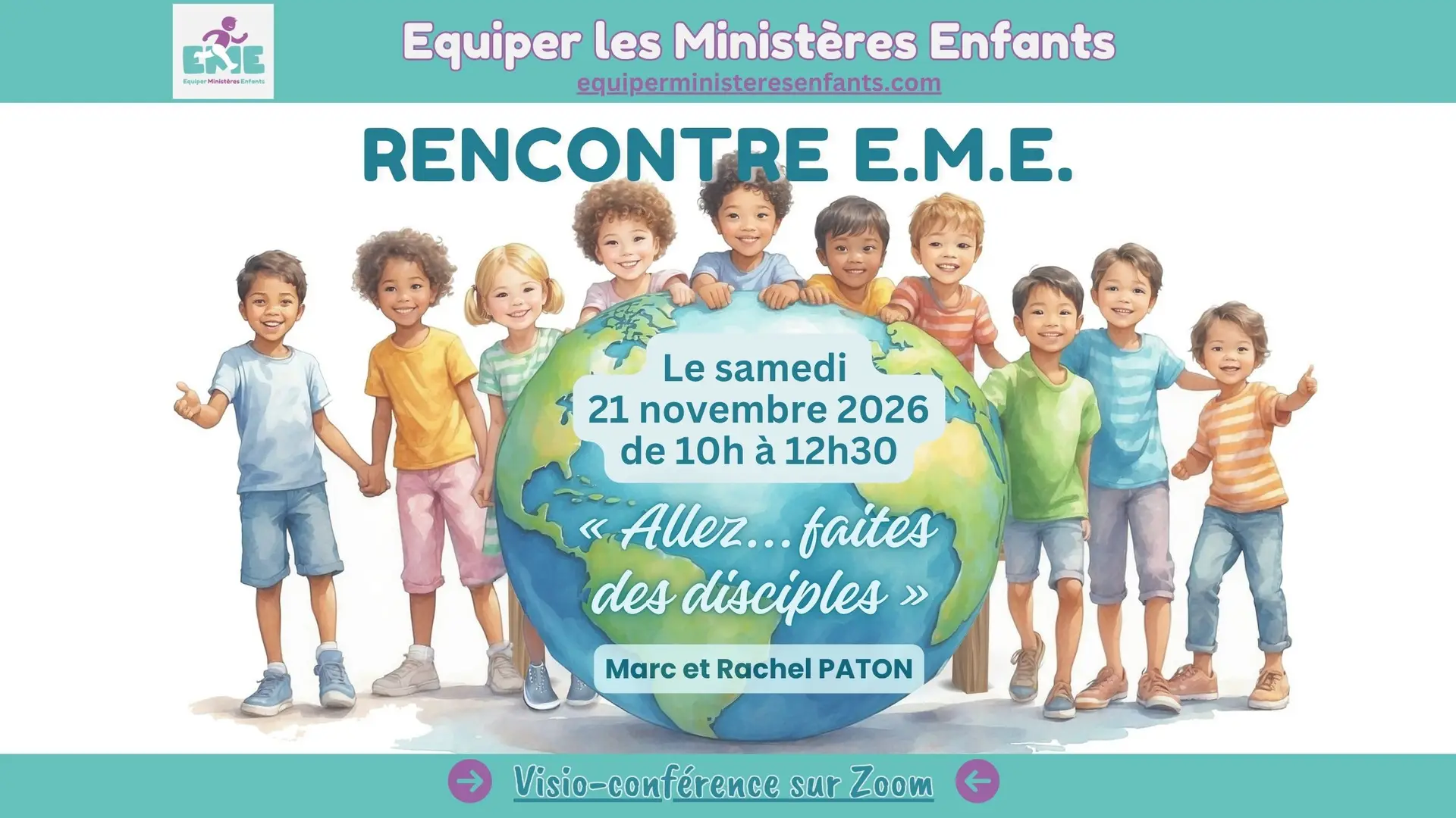 Un groupe d'enfants autour du globe